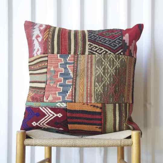 Patchwork Antique Rug Fragment Cushions 60x60cm